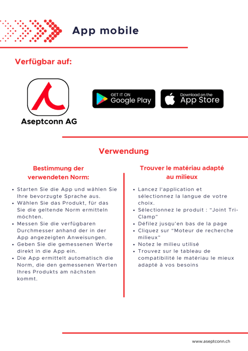 Finde die richtige Norm mit der Aseptconn mobile APP