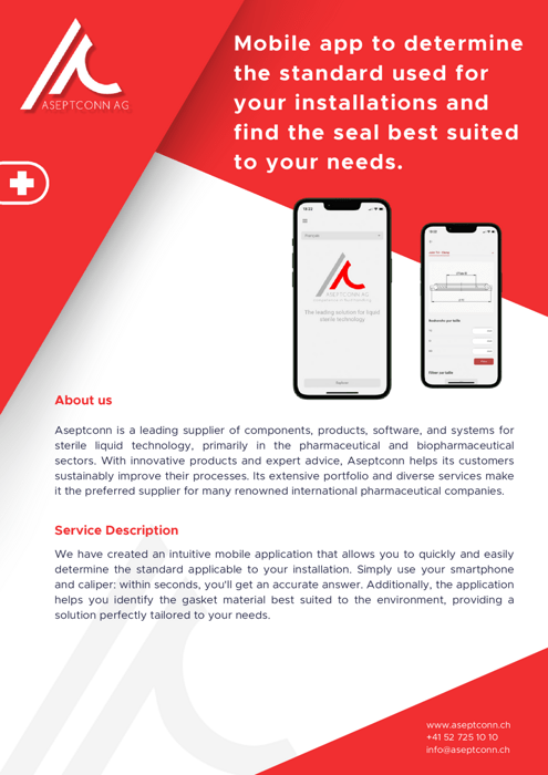 find the right standard with the Aseptconn mobile app
